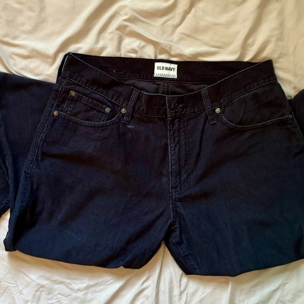 Old Navy Dark Blue Corduroy Pant, Size 32x32